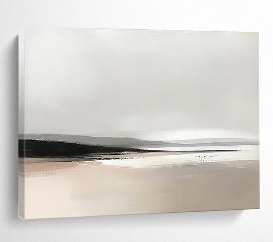 Minimalist Gray Landscape Art for Modern Spa Retreat & Calm Reading Nook SC092