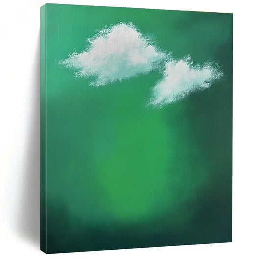 Green Sky with White Clouds for Whimsical Children’s Playroom & Dreamy Art Gallery STSC1008