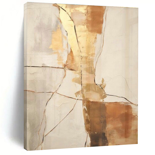 Gold - Brown Line Abstract Art for Luxury Home Library & Art - Lovers’ Lounge DLZ1951