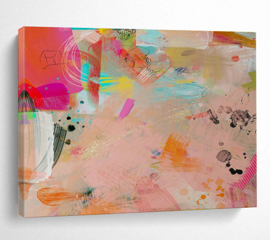 Pink - Orange Artistic Abstract for Bohemian Living Spaces DLZ2463