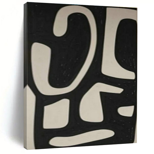 Black and White Symbolic Abstract Art for Art Deco - Style Home & Urban Art Lounge DLZ1978