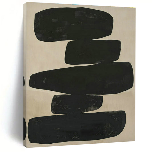 Black - Brown Geometric Abstract Art for Mid - Century Modern Home & Art Gallery Pop - Up DLZ1833