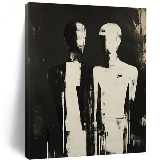 Silhouetted Figures in Black and White for Thoughtful Counseling Office & Avant - Garde Home STSC908
