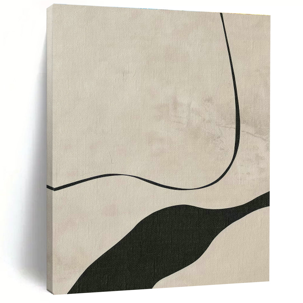 Black Curved Line Abstract Art for Bedroom & Living Room DLZ0407