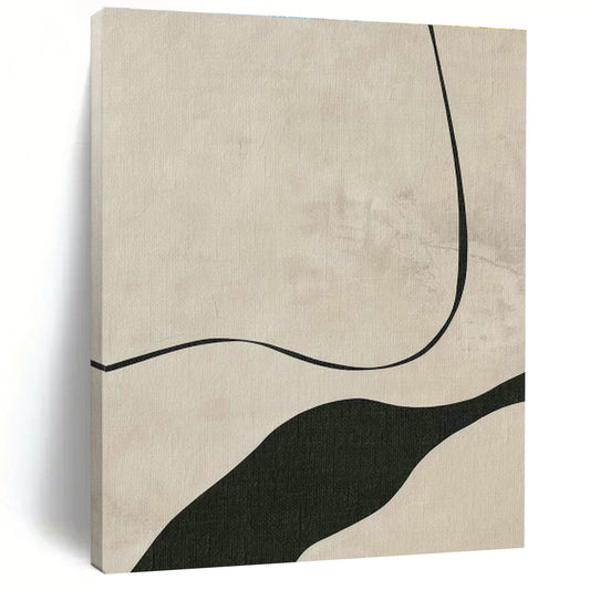 Black Curved Line Abstract Art for Bedroom & Living Room DLZ0407