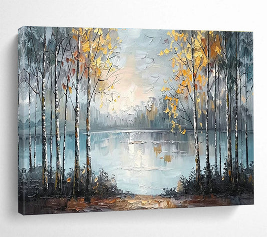 Lake & Forest Landscape Art for Rustic Cabin Living Room Decor DLZ3288