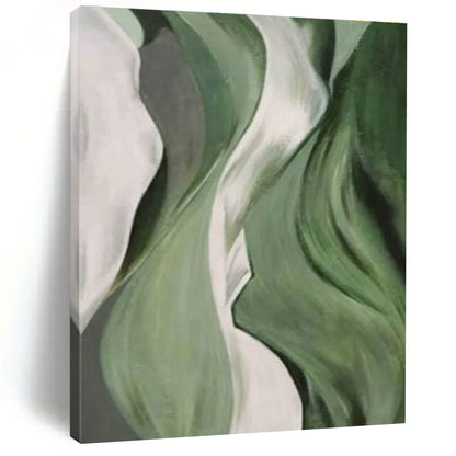 Green Flowing Abstract Art for Yoga Studio & Botanical Garden Café DLZ1061
