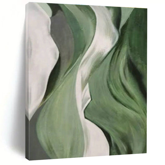Green Flowing Abstract Art for Yoga Studio & Botanical Garden Café DLZ1061