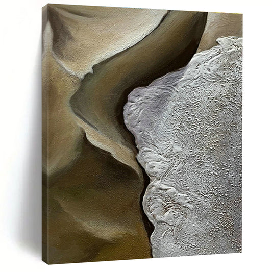 Brown - White Relief Art for Rustic Vineyard Tasting Room & Modern Farmhouse Dining Area DLZ0994