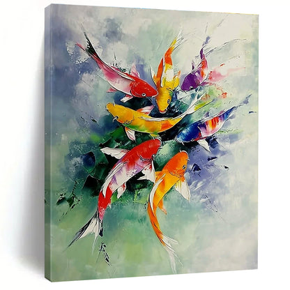 Colorful Koi Fish for Asian - Inspired Restaurant & Tranquil Home Garden Room STSC1012
