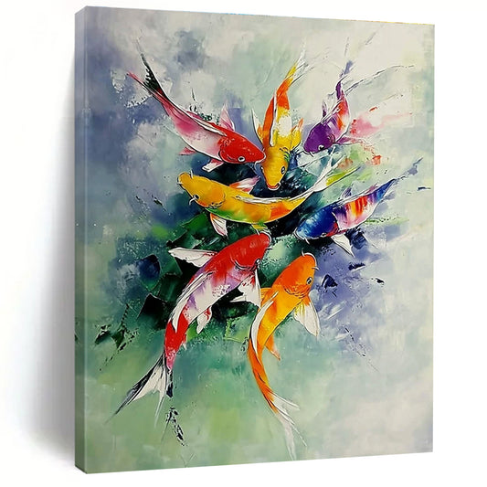 Colorful Koi Fish for Asian - Inspired Restaurant & Tranquil Home Garden Room STSC1012