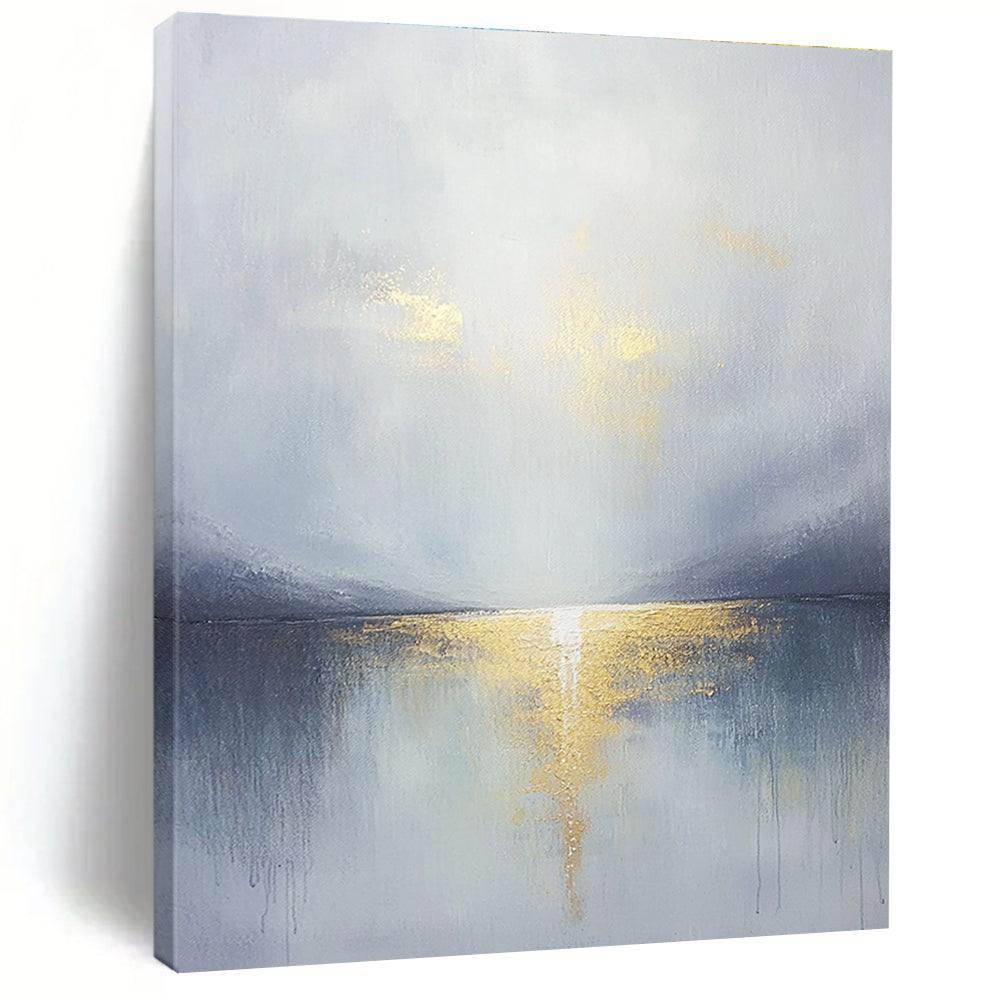 Gray - Gold Sea Reflection for Coastal Home & Elegant Spa Retreat STSC289