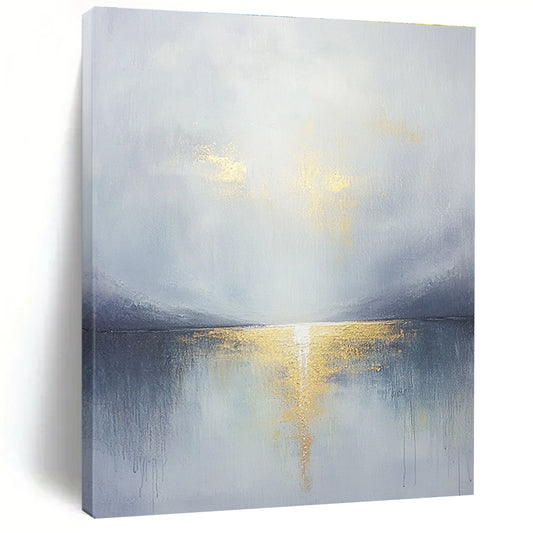 Gray - Gold Sea Reflection for Coastal Home & Elegant Spa Retreat STSC289