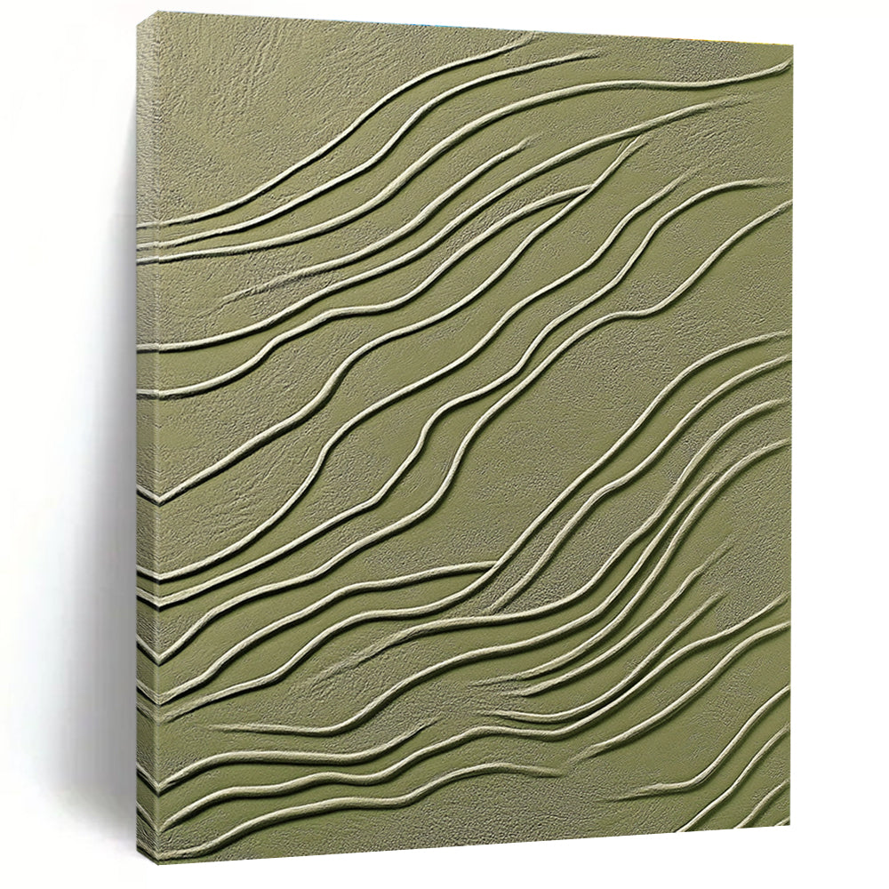 Green and White Wavy Texture Art for Nature - Inspired Yoga Studio & Minimalist Spa STSC1359