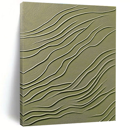 Green and White Wavy Texture Art for Nature - Inspired Yoga Studio & Minimalist Spa STSC1359