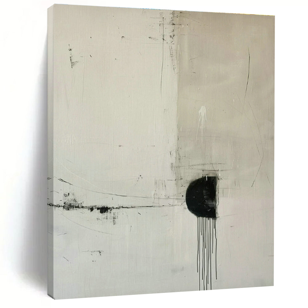 Black - White Minimalist Abstract Art for Modern Office & Art Gallery Corridor DLZ1831