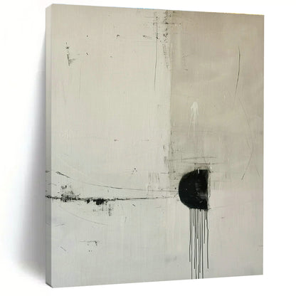 Black - White Minimalist Abstract Art for Modern Office & Art Gallery Corridor DLZ1831