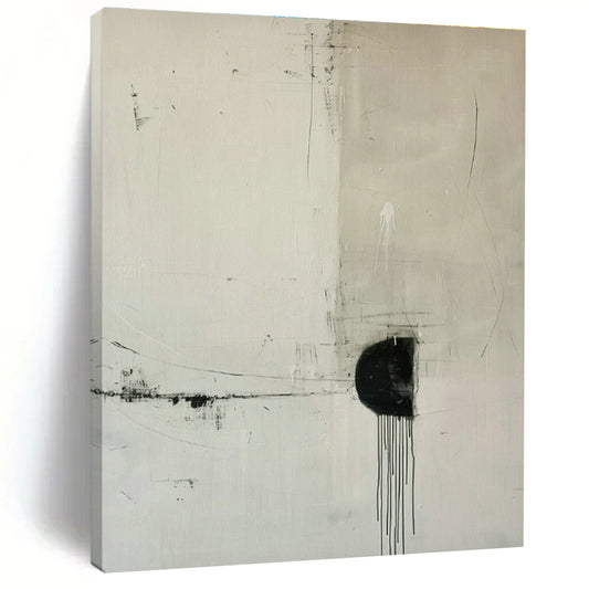 Black - White Minimalist Abstract Art for Modern Office & Art Gallery Corridor DLZ1831