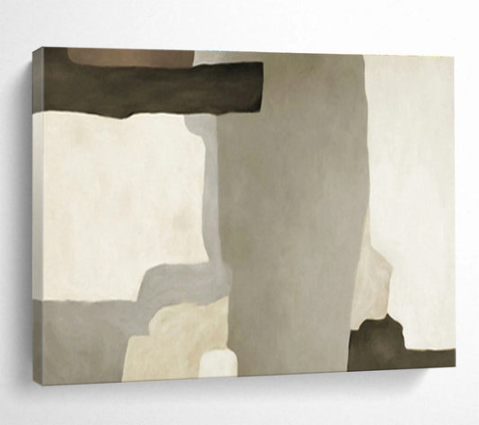 Gray - Brown Geometric Abstract for Minimalist Living Room DLZ2991