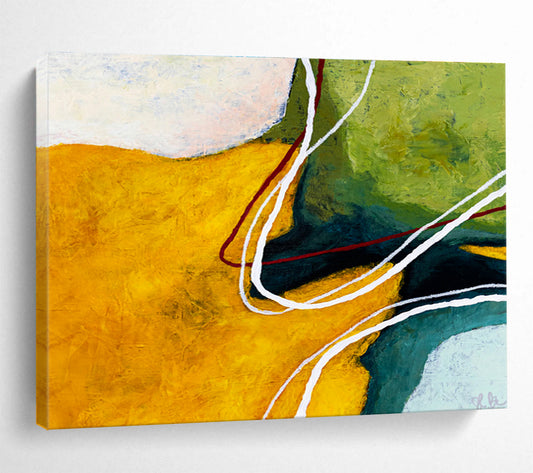 Yellow - Green Line Abstract for Creative Studio DLZ2935