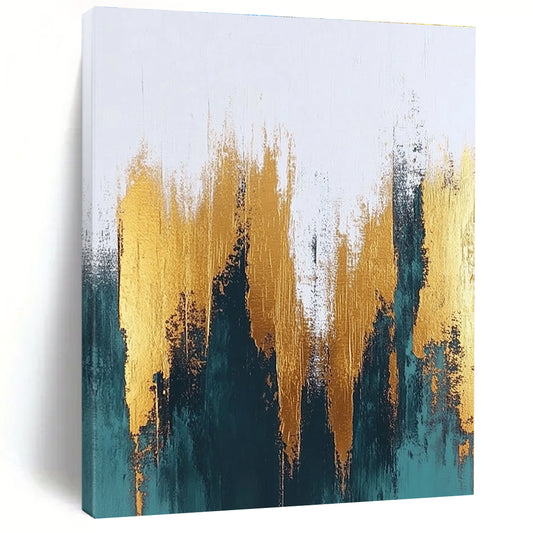 Luxe Gold - Teal Abstract Art for Dining Room & Boutique STSC062