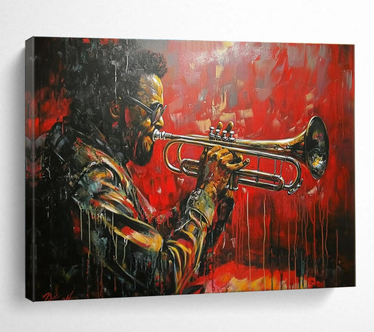 Jazz Trumpeter Art for Music Bar & Retro - style Café SC120