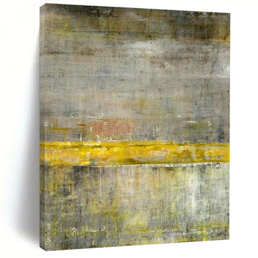 Yellow - Gray Abstract Art for Living Room & Office DLZ0310