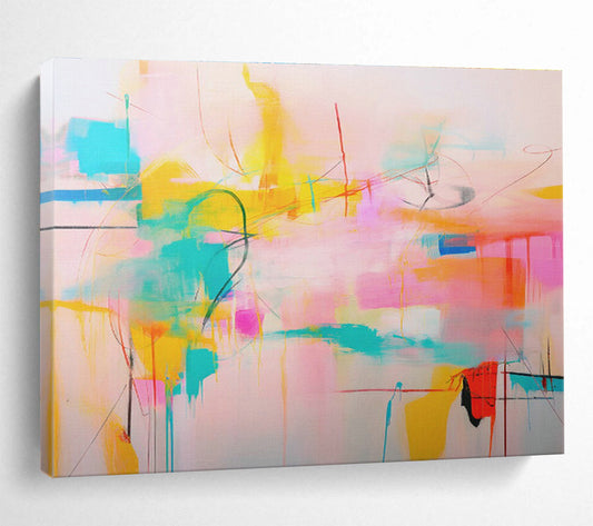 Pink - Colored Line Abstract Art for Cozy Reading Nook DLZ2884