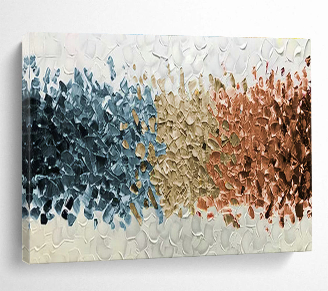 Textured Tri - Color Abstract Art for Minimalist Scandinavian Bedrooms DLZ3075