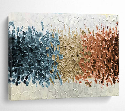 Textured Tri - Color Abstract Art for Minimalist Scandinavian Bedrooms DLZ3075