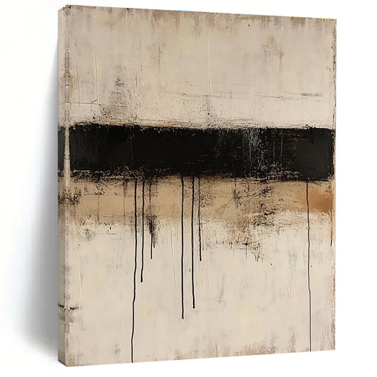 Beige and Black Dripping Abstract for Industrial - Chic Loft & Sophisticated Living Room STSC521