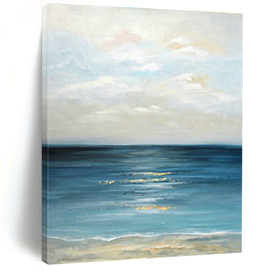 Seaside Oil Painting Art for Beach House Living Room & Coastal Art Gallery DLZ0669