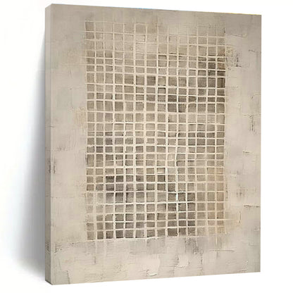 Gray - Grid Abstract Art for Minimalist Home Study Nooks DLZ0128