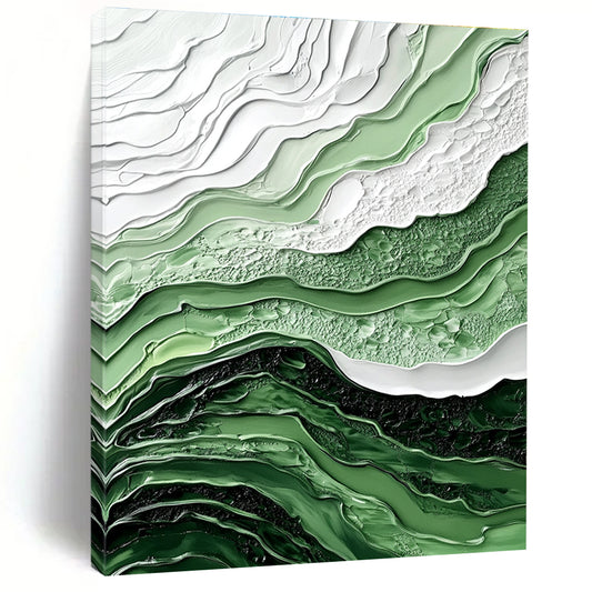 Textured Green and White Abstract for Nature - Inspired Spa & Eco - Friendly Home STSC445