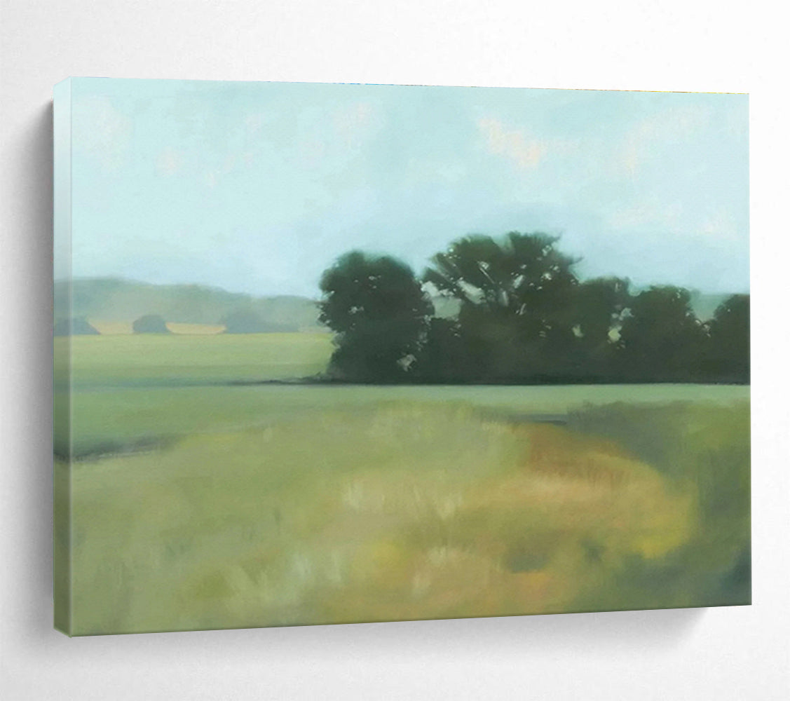 Serene Field Landscape Art for Calming Yoga Studio DLZ2810