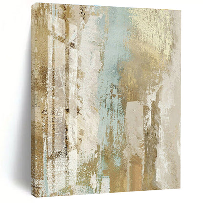 Brown - Blue Abstract Art for Vintage Café & Eclectic Home DLZ0677