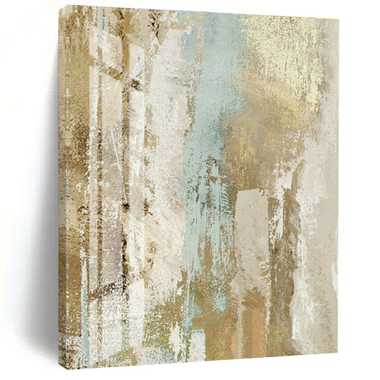 Brown - Blue Abstract Art for Vintage Café & Eclectic Home DLZ0677