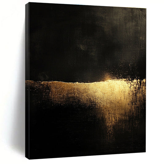 Luxe Black - Gold Abstract Art for Dining Room & Boutique Hotel STSC075