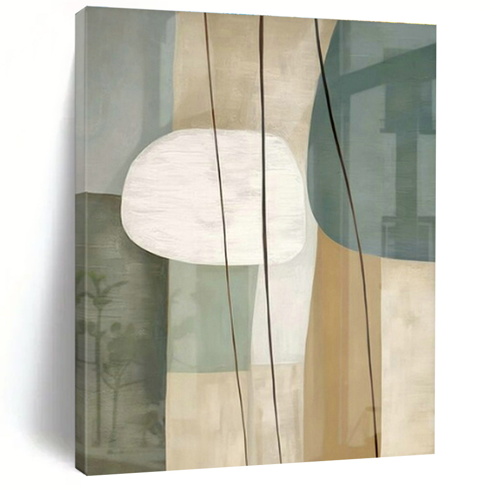 Light Green Geometric Abstract Art for Contemporary Café & Design Studio DLZ1952