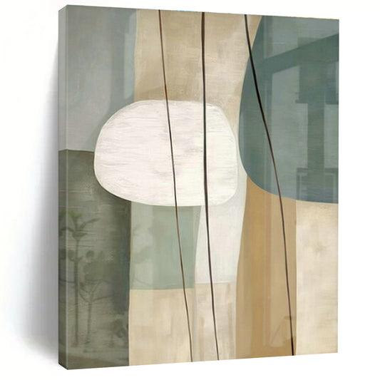 Light Green Geometric Abstract Art for Contemporary Café & Design Studio DLZ1952