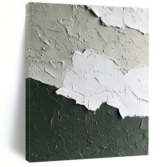 Textured Green - Gray Wall Art for Industrial - Style Café & Interior Design Studio STSC132