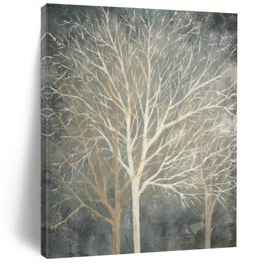 Bare Trees Landscape Oil Art for Living Room & Cottages DLZ0304