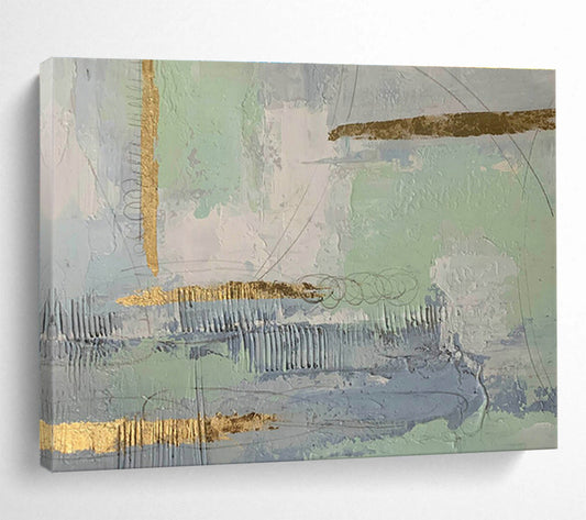 Gold - Foil Accent Abstract Art for Elegant Hotel Lobbies DLZ2563