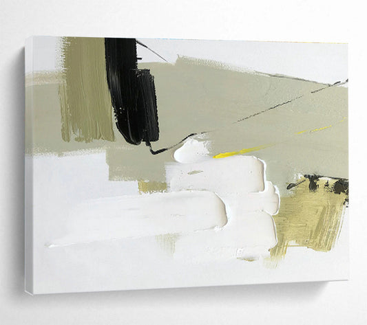 Green - Yellow - White - Black Abstract Art for Dining Room Vibrant Gatherings DLZ2698