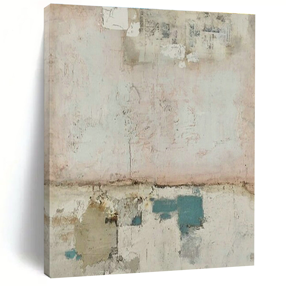 Pink - White Collage Abstract Art for Bohemian Café & Feminine Art Studio DLZ1851