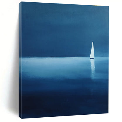 Sailboat in Blue Art for Nautical Home Bedroom & Maritime Museum STSC1086
