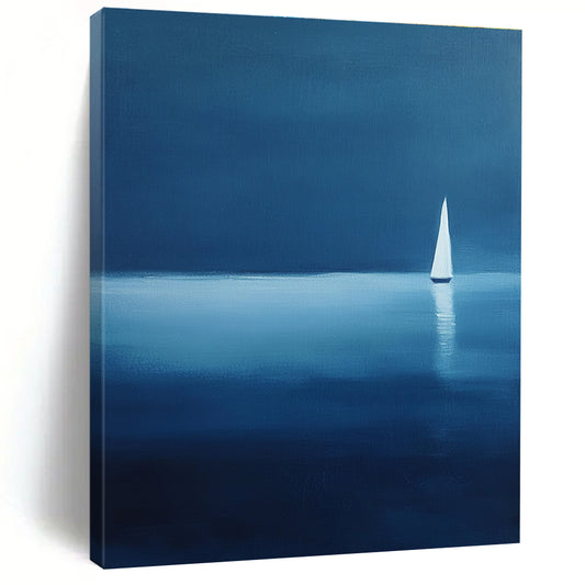 Sailboat in Blue Art for Nautical Home Bedroom & Maritime Museum STSC1086