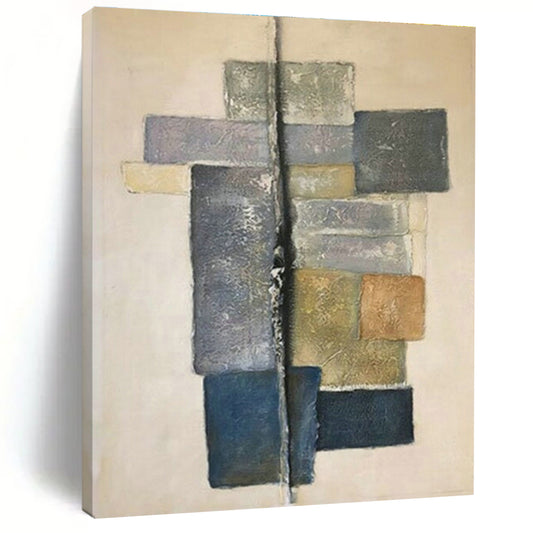 Geometric Color - Block Abstract Art for Modern Corporate Lobby & Mid - Century Modern Home Study DLZ1605