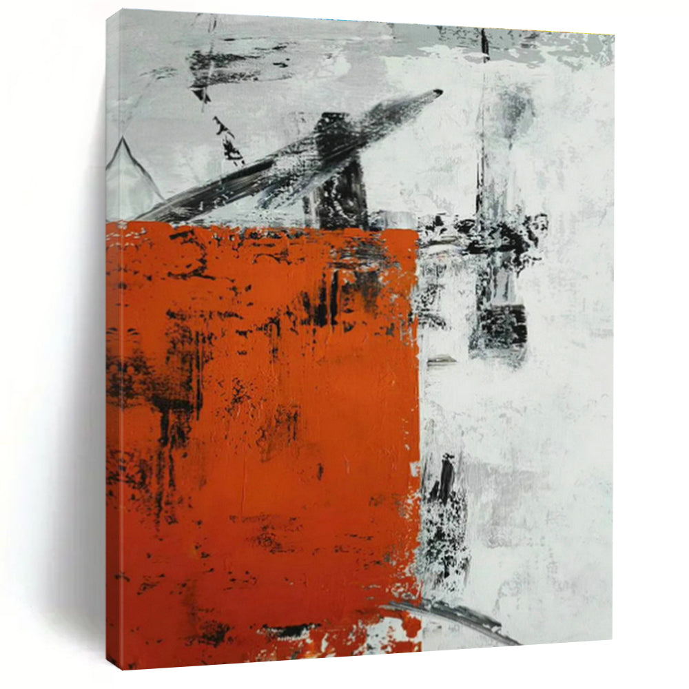 Orange - Grey Abstract Art for Living Room & Office DLZ0512