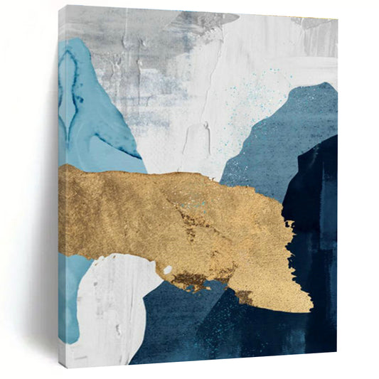 Blue, Gray, and Gold Abstract Art for Nautical - Inspired Home & Luxury Art Gallery DLZ2227